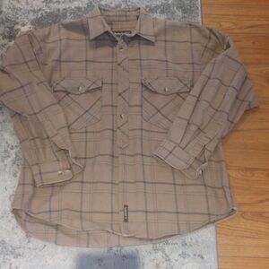 Timberland Weathergear Brown Plaid Casual Button Down Shirt